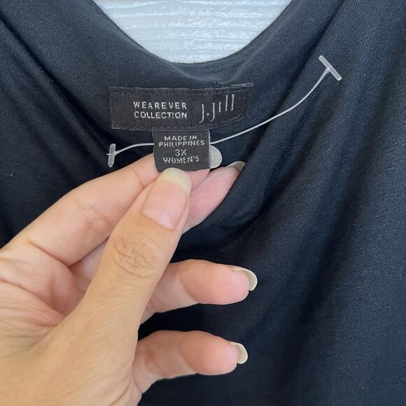 J Jill Wearever Collection Layered Maxi Dress Womens 3X Black Sleeveless Stretch - Picture 5 of 13